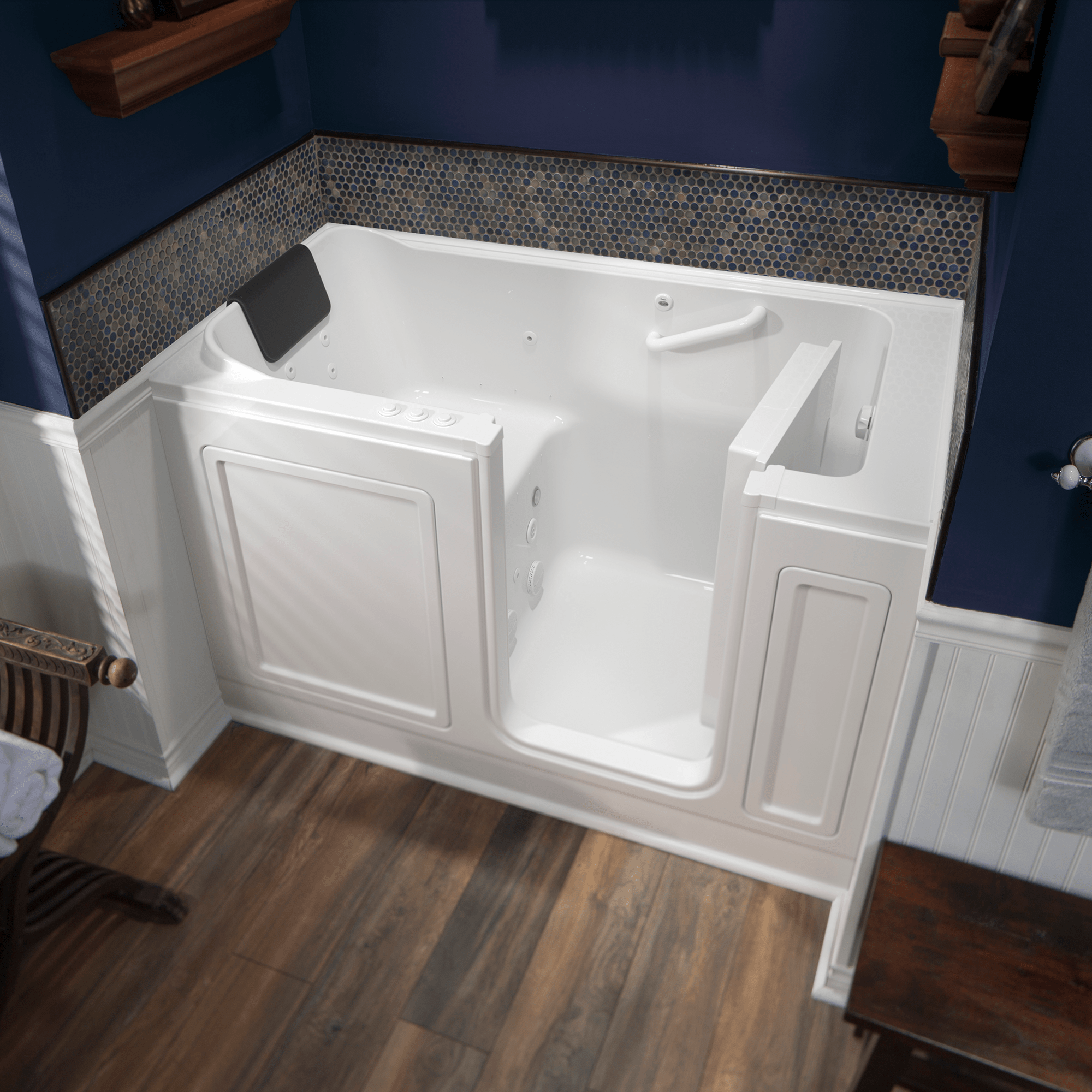 Acrylic Luxury Series 32 x 60 -Inch Walk-in Tub With Combination Air Spa and Whirlpool Systems - Right-Hand Drain